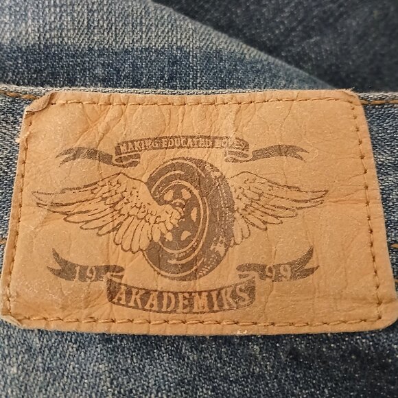 Akademiks Jeans Mens 40X34 Vintage Y2K Straight Blue Denim 100% Cotton - Picture 9 of 11